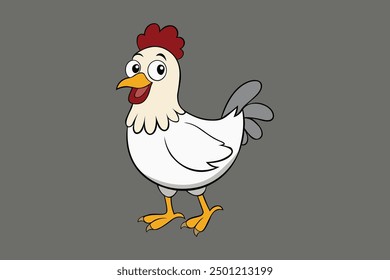 Hen cartoon vector art illustration