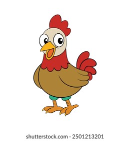 Ilustración de Arte vectorial de dibujos animados de gallina