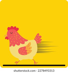 Hen and chicken Hand drawn Chicken. Hen and rooster sketch. Poultry farm vector illustration