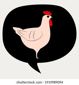 Hen chicken isolated on circle icon vector illustration.