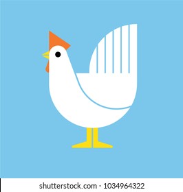 Hen Chicken modern geometric simple