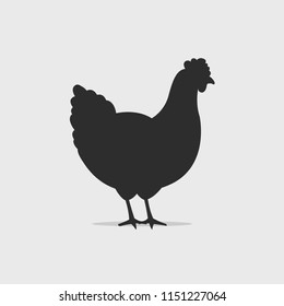 Hen chicken silhouette vector illustration