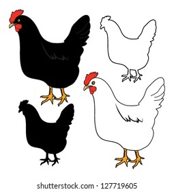 hen (chicken) vector