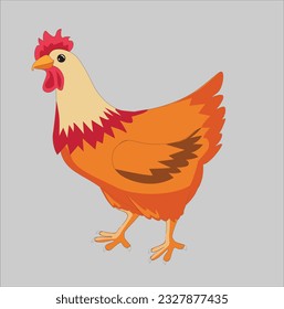 hen and chicken vector illustration