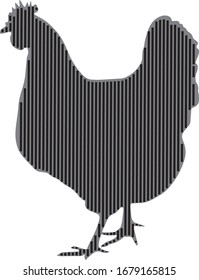 hen chicken vector silhouette in line art.