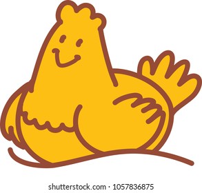 Hen chicken vector template for logo or icon.
