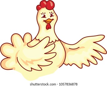 Hen chicken vector template for logo or icon.