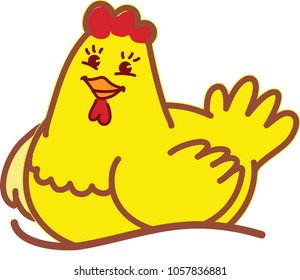 Hen chicken vector template for logo or icon.