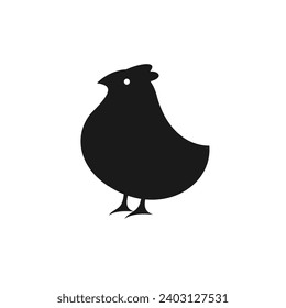 Hen, chicken. Vintage logo, retro print, poster for Butchery meat shop, hen silhouette. Logo template for meat business, meat shop.