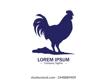 Hen or cock or rooster logo icon vector silhouette isolated