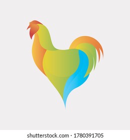 hen colorful modern logo design vector