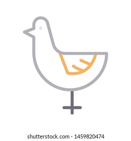 hen colour line vector icon