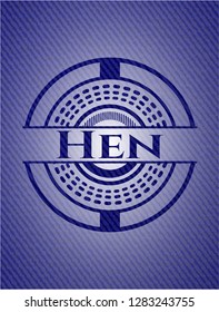 Hen with denim texture