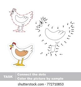 Hen. Dot to dot educational game for kids.