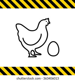 Hen with egg