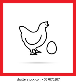 Hen with egg