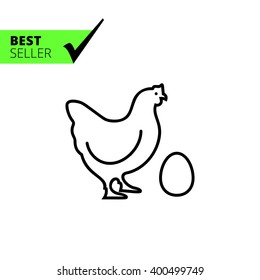 Hen with egg