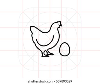 Hen with egg