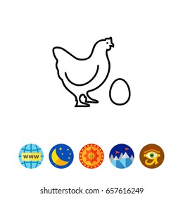 Hen with egg