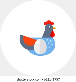 Hen with egg as aviculture concept icon