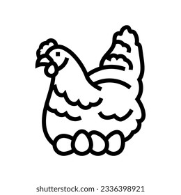 hen egg chicken farm food line icon vector. hen egg chicken farm food sign. isolated contour symbol black illustration