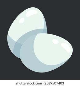 hen egg icon, symbol of Easter, vector illustration, raw, fresh chicken eggs isolated on white background.
