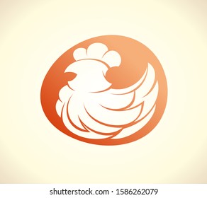 Logotipo del vector de silueta de huevo y de heno