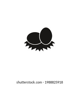 Vector de icono de silueta de huevos de hen sobre fondo blanco