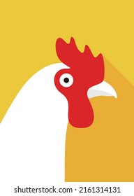 hen face flat icon design, vector illustration