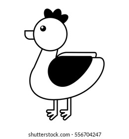 hen farm animal isolated icon vector illustration design