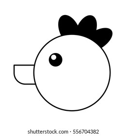 hen farm animal isolated icon vector illustration design