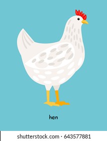 Hen farm bird vector illustration