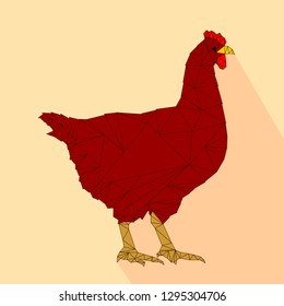 Hen flat design icon vector eps 10