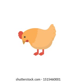 hen glyph flat vector icon