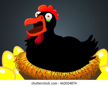 A hen with golden eggs