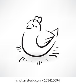 Hen grunge icon