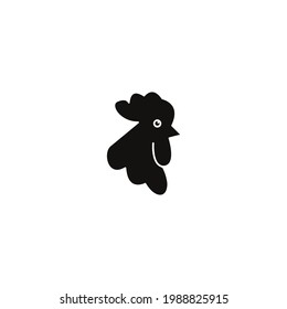 Hen head silhouette icon vector on a white background