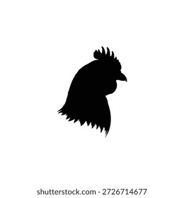 Diseño plano de Vector de icono de silueta de cabeza de gallina.