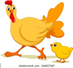 Hen and her son