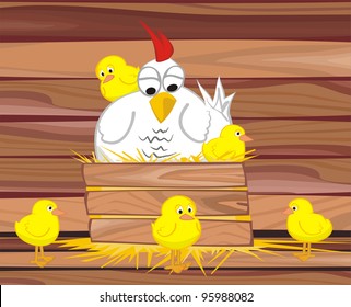 in the hen house  -  hen and her chicken