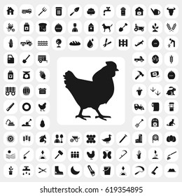 hen icon. agriculture set. vector sign symbol on white background