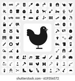hen icon. agriculture set. vector sign symbol on white background