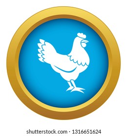 Hen icon blue vector isolated on white background for any design