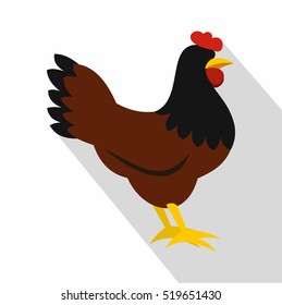 Hen icon. Flat illustration of hen vector icon for web design