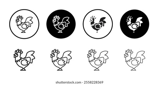 Hen icon Flat line illustration