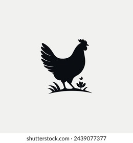 Icono de gallina elemento gráfico Diseño de plantilla de ilustración