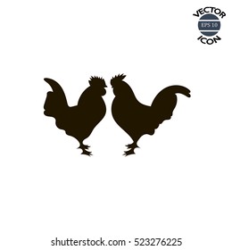 Hen Icon. Happy New Year card. Rooster icon. Zodiac symbol of 2017. 