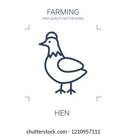 hen icon. high quality line hen icon on white background. from farming collection flat trendy vector hen symbol. use for web and mobile