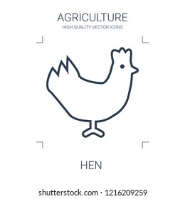 hen icon. high quality line hen icon on white background. from agriculture collection flat trendy vector hen symbol. use for web and mobile