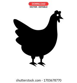 hen icon or logo isolated sign symbol vector illustration - high quality black style vector icons
